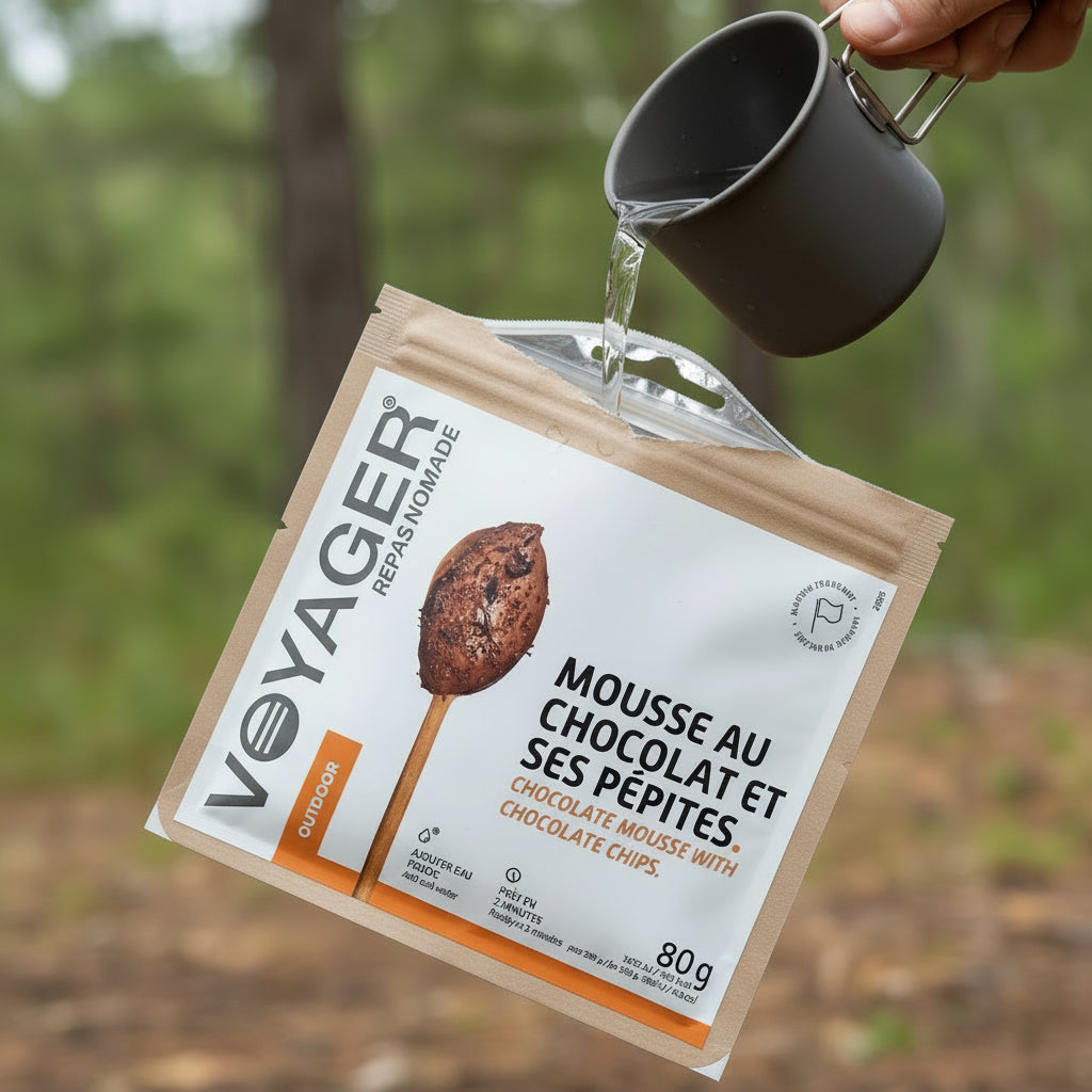 Mousse au chocolat et ses pépites lyophilisée -80g-348kcal VOYAGER