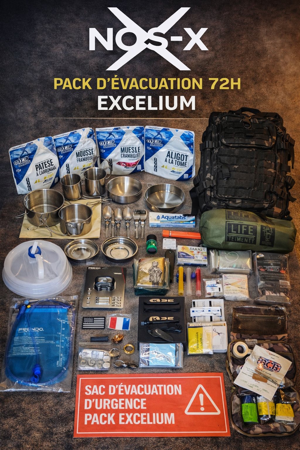 Pack Excelium - Sac d'évacuation NOS-X