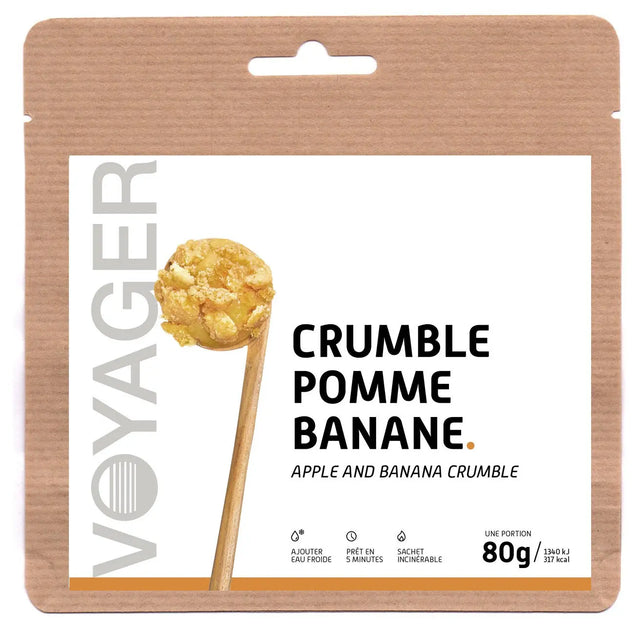 Crumble pomme-banane lyophilisé -80g-325 kcal VOYAGER