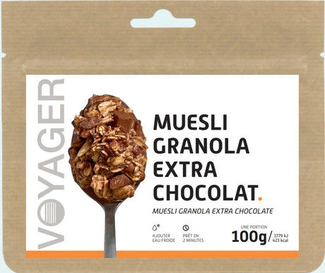 Muesli granola extra chocolat lyophilisé -100g-423kcal VOYAGER