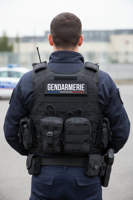 Bandeau Gomme « GENDARMERIE » Velcro – 25 × 7 cm GKPro