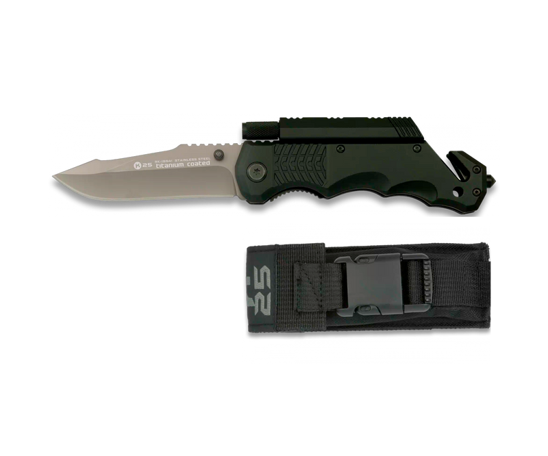 Couteau pliant tactique K25 lampe + silex K-25 Albainox