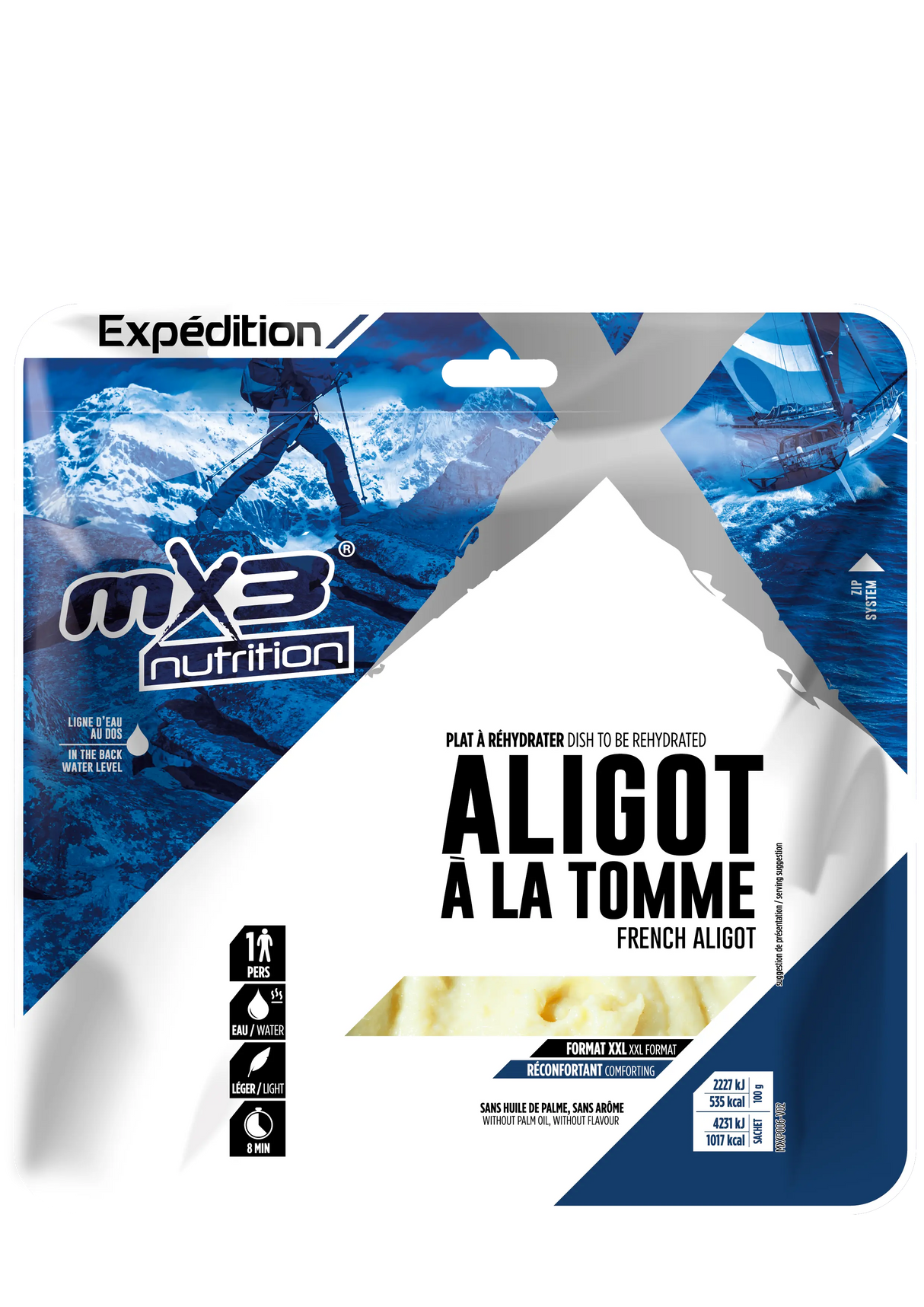 Aligot à la tomme hypercalorique lyophilisé-190g-1017kcal MX3