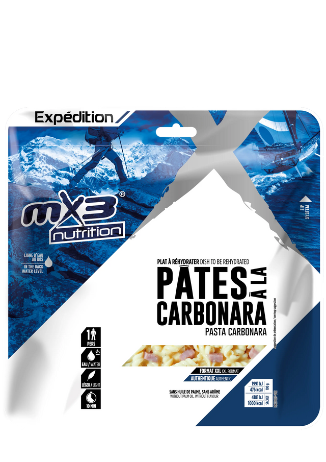 Pâtes à la Carbonara Hypercalorique Lyophilisées-210g-1000kcal MX3