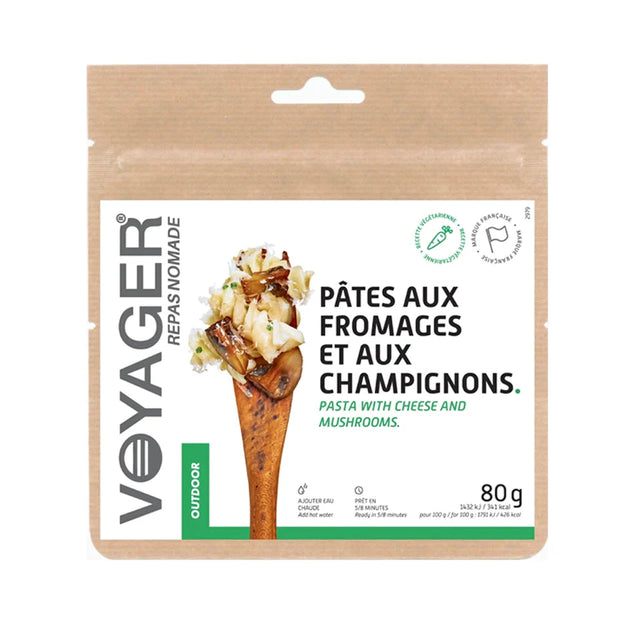 Pâtes au fromage et aux champignons-80g-344kcal Végétarien VOYAGER