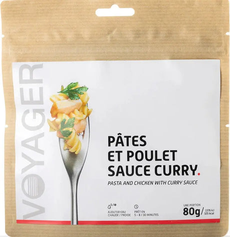 Pâtes et poulet sauce curry lyophilisé-80g-328 kcal VOYAGER